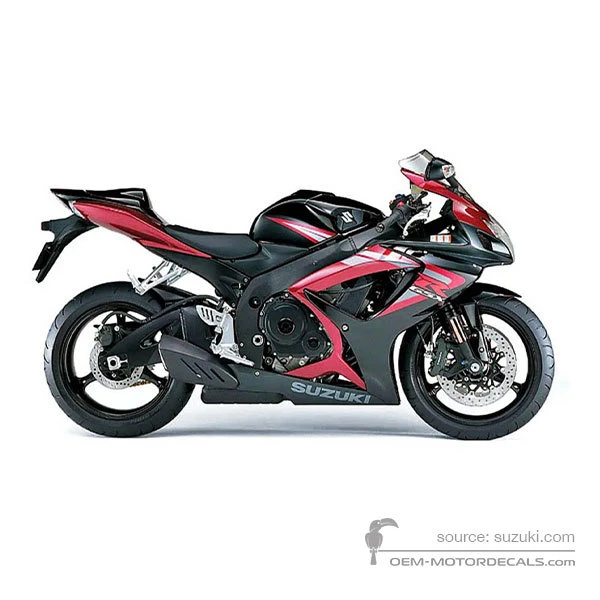 Adesivi per Suzuki GSXR750 2006 - Rosso • Suzuki Adesivi OEM