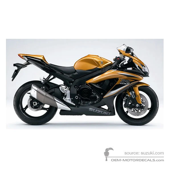 Pegatinas para Suzuki GSXR750 2009 - Oro • Suzuki Pegatinas OEM