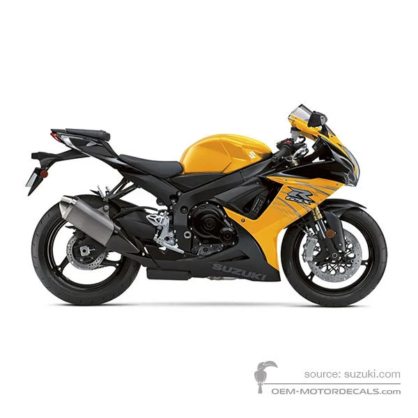 Adesivi per Suzuki GSXR750 2012 - Giallo • Suzuki Adesivi OEM
