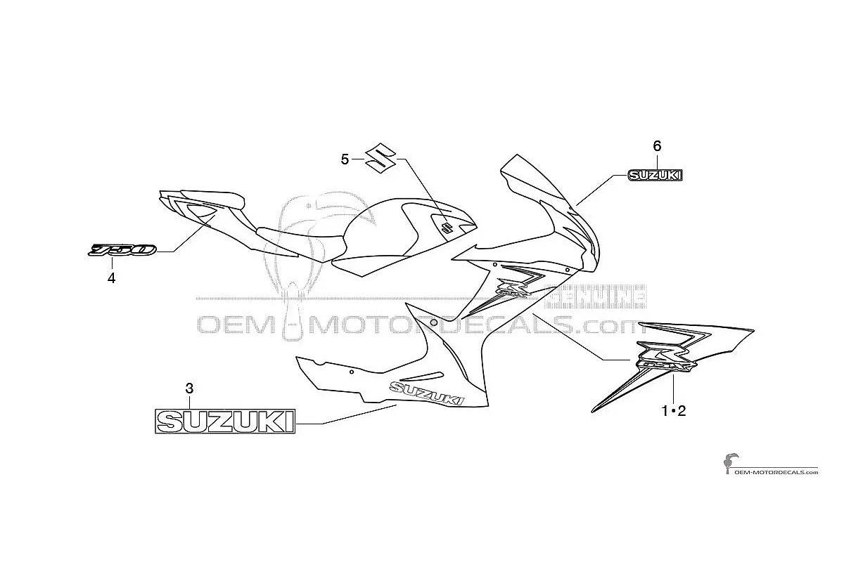 Decals for Suzuki GSXR750 2014 - Black • Suzuki OEM Decals