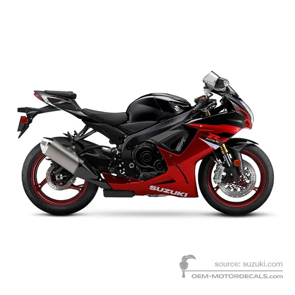 Decals for Suzuki GSXR750 2018 - Black Red • Suzuki OEM Decals