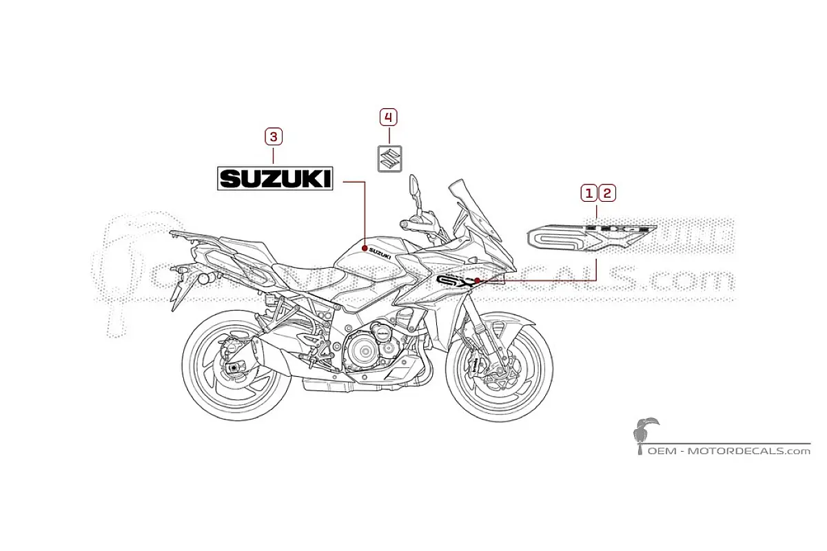 Aufkleber für Suzuki GSXS1000 GX 2025 • Suzuki OEM-Aufkleber