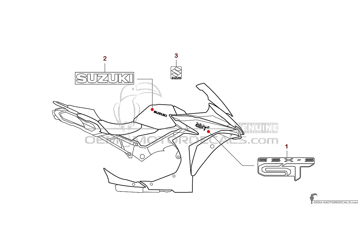 Naklejki do Suzuki GSXS1000GT 2024 - Niebieski • Suzuki Naklejki OEM