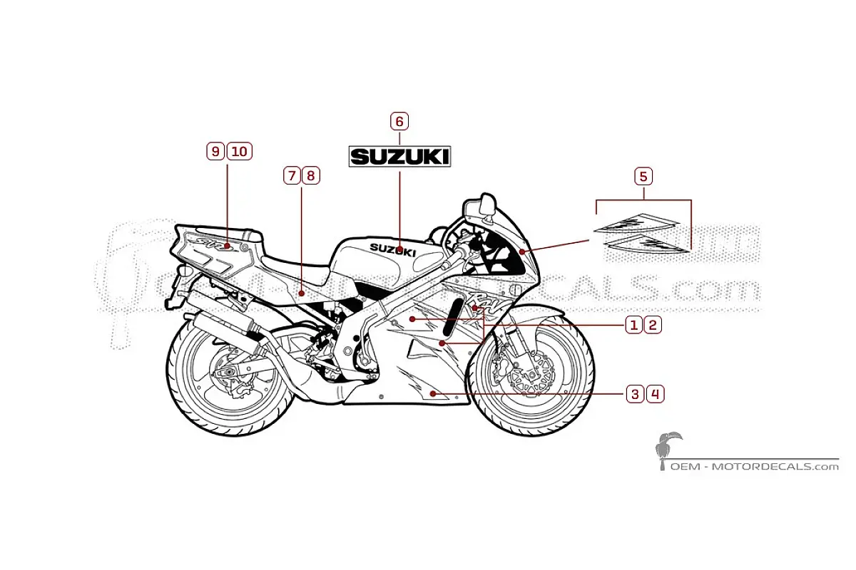 Decals for Suzuki RGV250 1993 • Suzuki OEM Decals