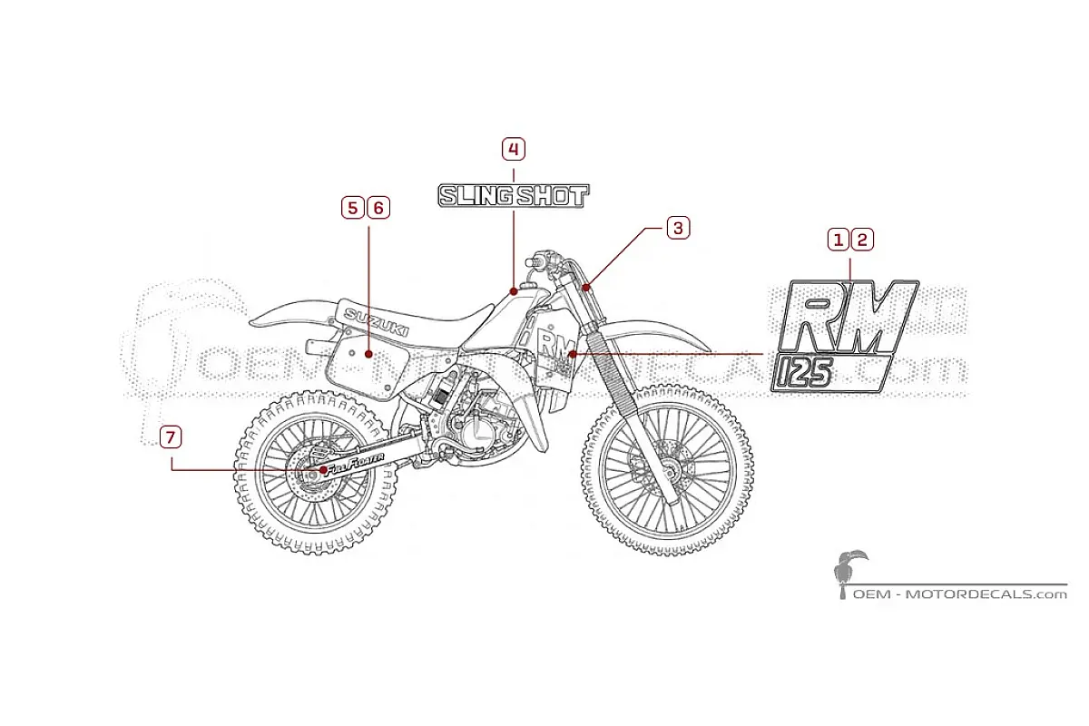 Naklejki do Suzuki RM125 1988 • Suzuki Naklejki OEM