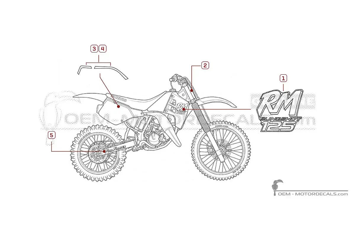 Pegatinas para Suzuki RM125 1989 • Suzuki Pegatinas OEM