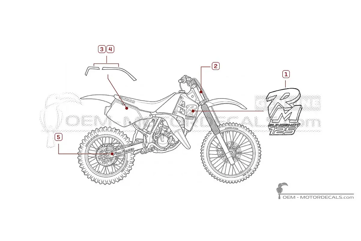 Pegatinas para Suzuki RM125 1990 • Suzuki Pegatinas OEM