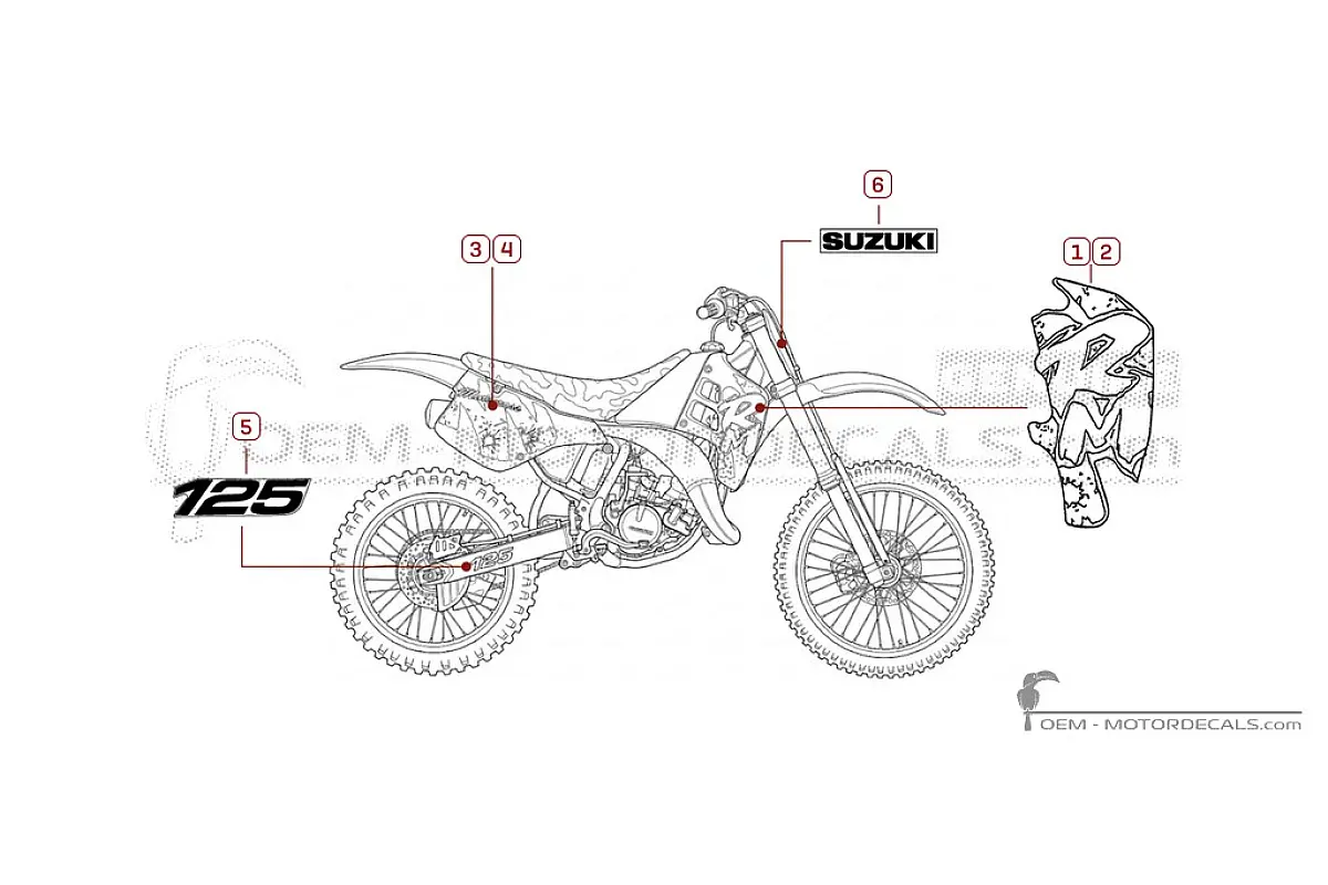 Naklejki do Suzuki RM125 1991 • Suzuki Naklejki OEM