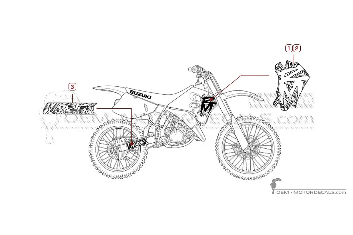Naklejki do Suzuki RM125 1994 • Suzuki Naklejki OEM