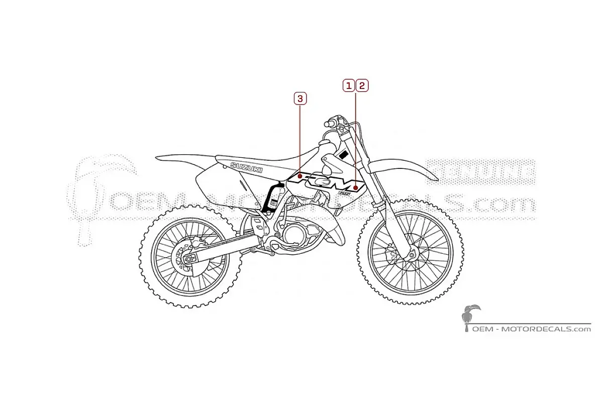 Pegatinas para Suzuki RM125 2000 • Suzuki Pegatinas OEM