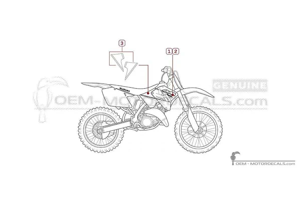 Naklejki do Suzuki RM125 2001 • Suzuki Naklejki OEM