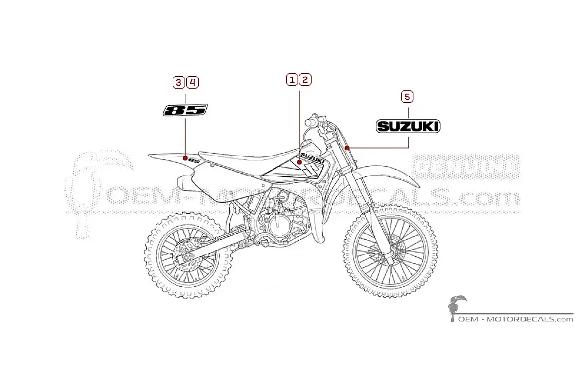 Naklejki do Suzuki RM85 2002 • Suzuki Naklejki OEM