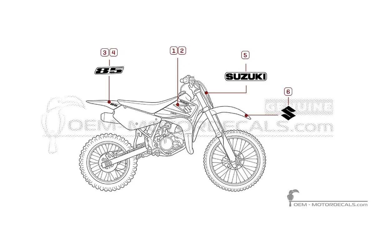 Naklejki do Suzuki RM85 2004 • Suzuki Naklejki OEM