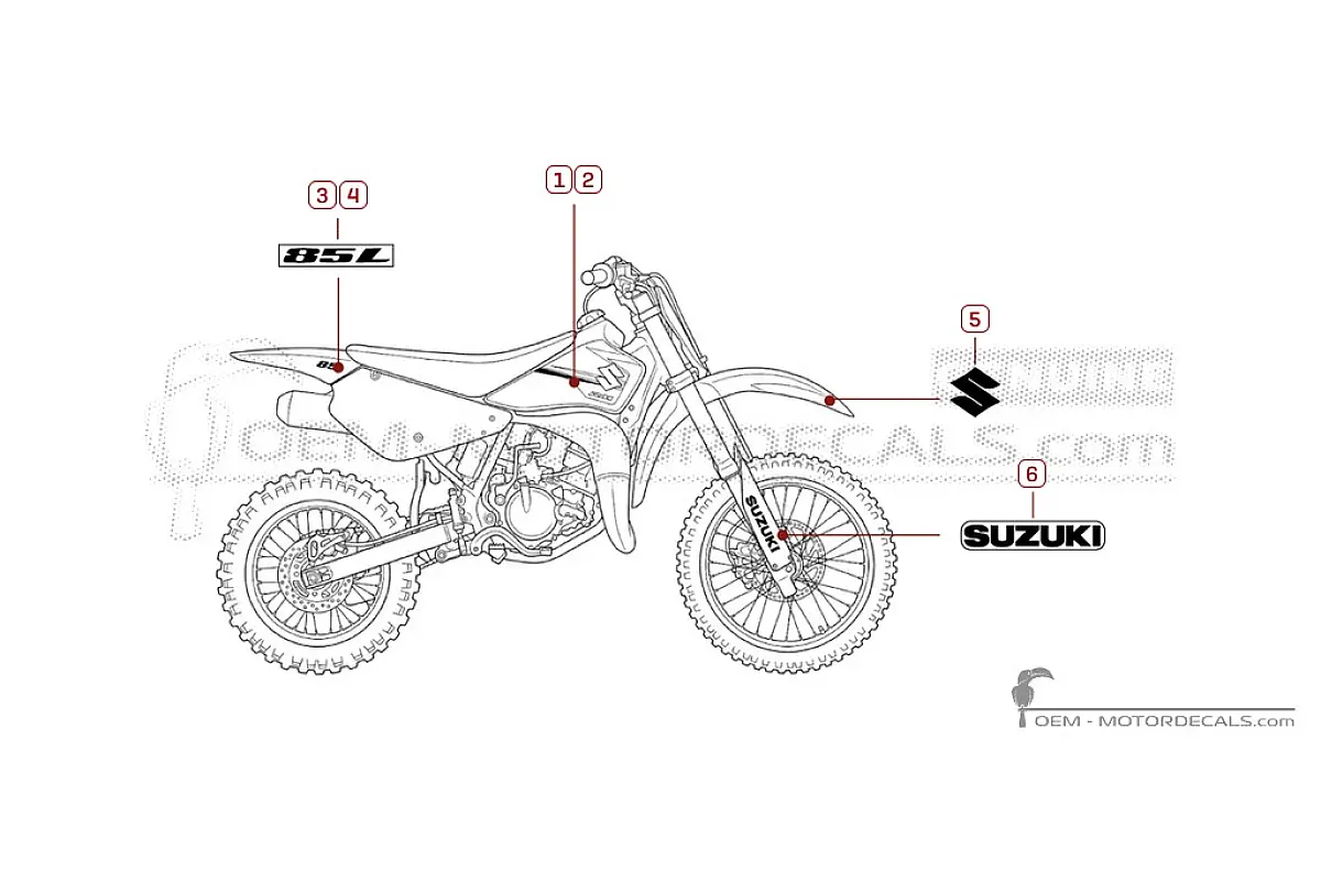 Naklejki do Suzuki RM85 L 2009 • Suzuki Naklejki OEM