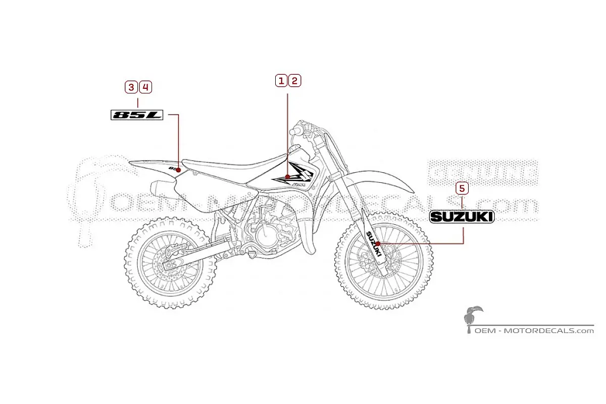 Naklejki do Suzuki RM85 L 2012 • Suzuki Naklejki OEM