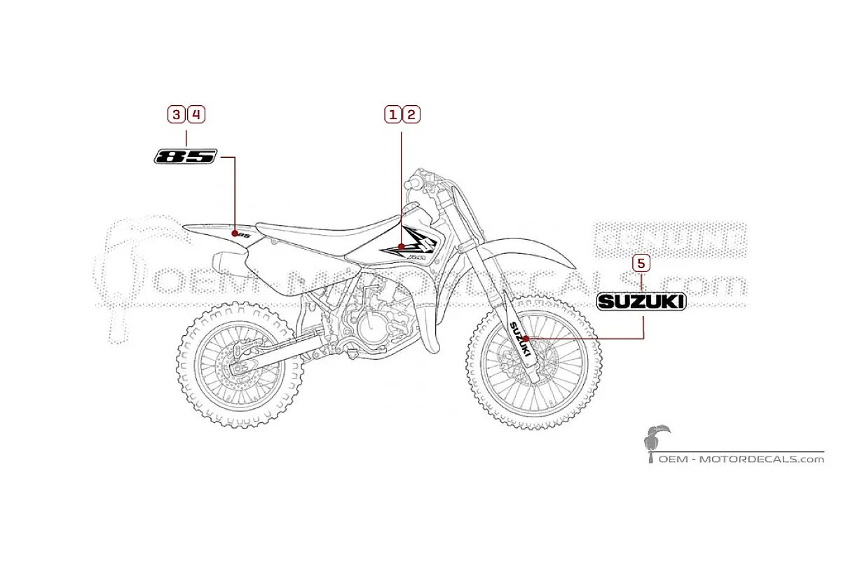 Naklejki do Suzuki RM85 2015 • Suzuki Naklejki OEM