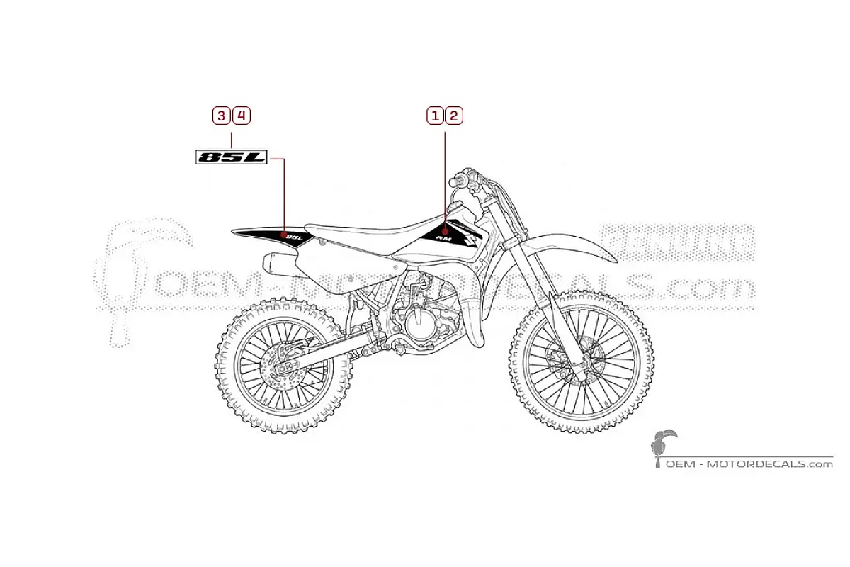 Autocollants pour Suzuki RM85 L 2016 • Suzuki Autocollants OEM