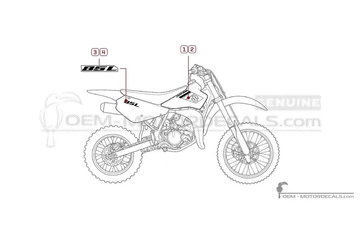 Naklejki do Suzuki RM85 L 2017 • Suzuki Naklejki OEM