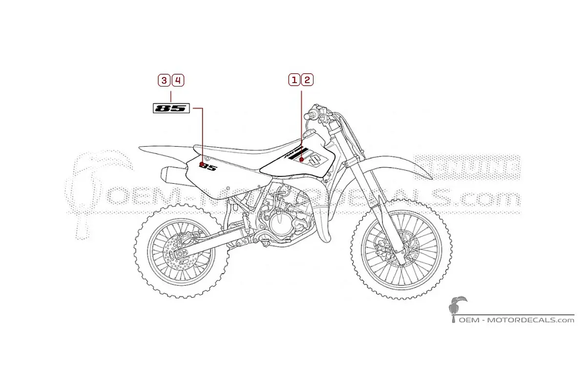 Naklejki do Suzuki RM85 2017 • Suzuki Naklejki OEM