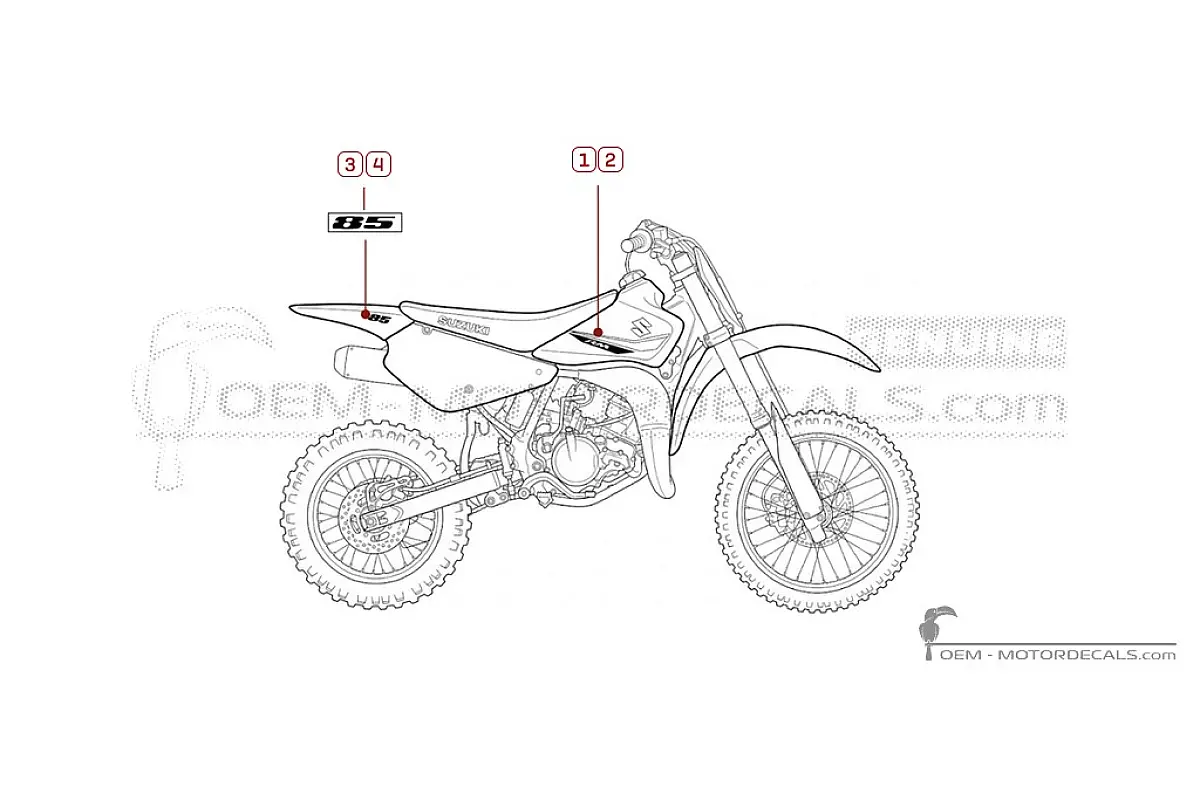 Naklejki do Suzuki RM85 2018 • Suzuki Naklejki OEM