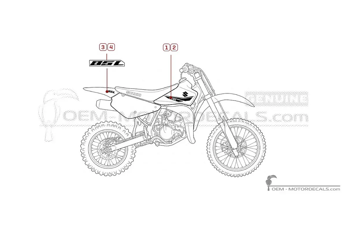 Autocollants pour Suzuki RM85 L 2020 • Suzuki Autocollants OEM