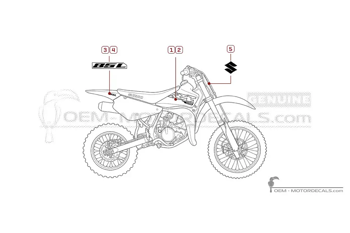 Naklejki do Suzuki RM85 L 2021 • Suzuki Naklejki OEM