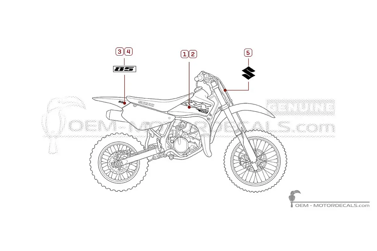 Stickers voor Suzuki RM85 2022 • Suzuki OEM Stickers
