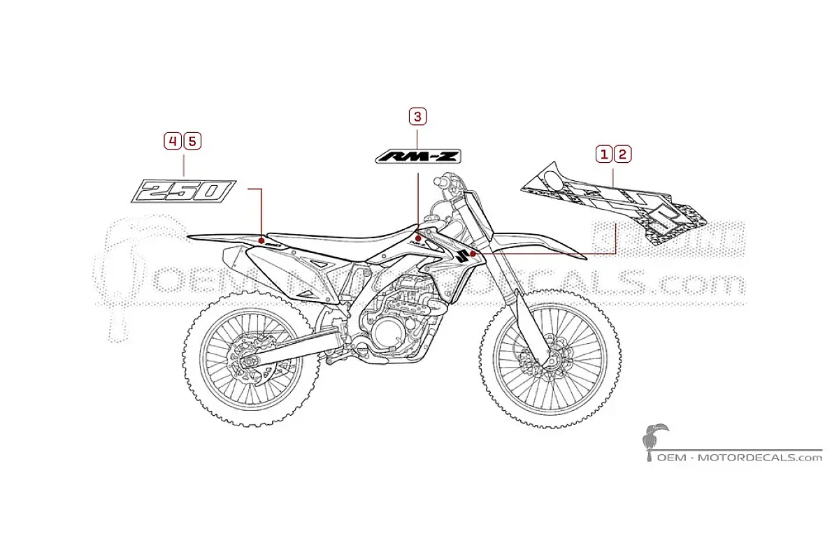 Adesivi per Suzuki RM-Z250 2013 • Suzuki Adesivi OEM