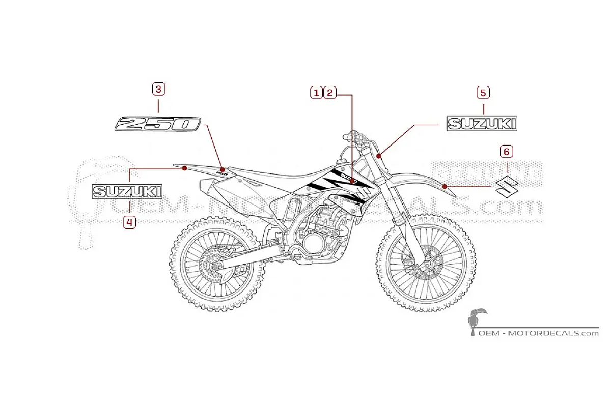 Stickers voor Waarschuwingslabels • Suzuki OEM Stickers