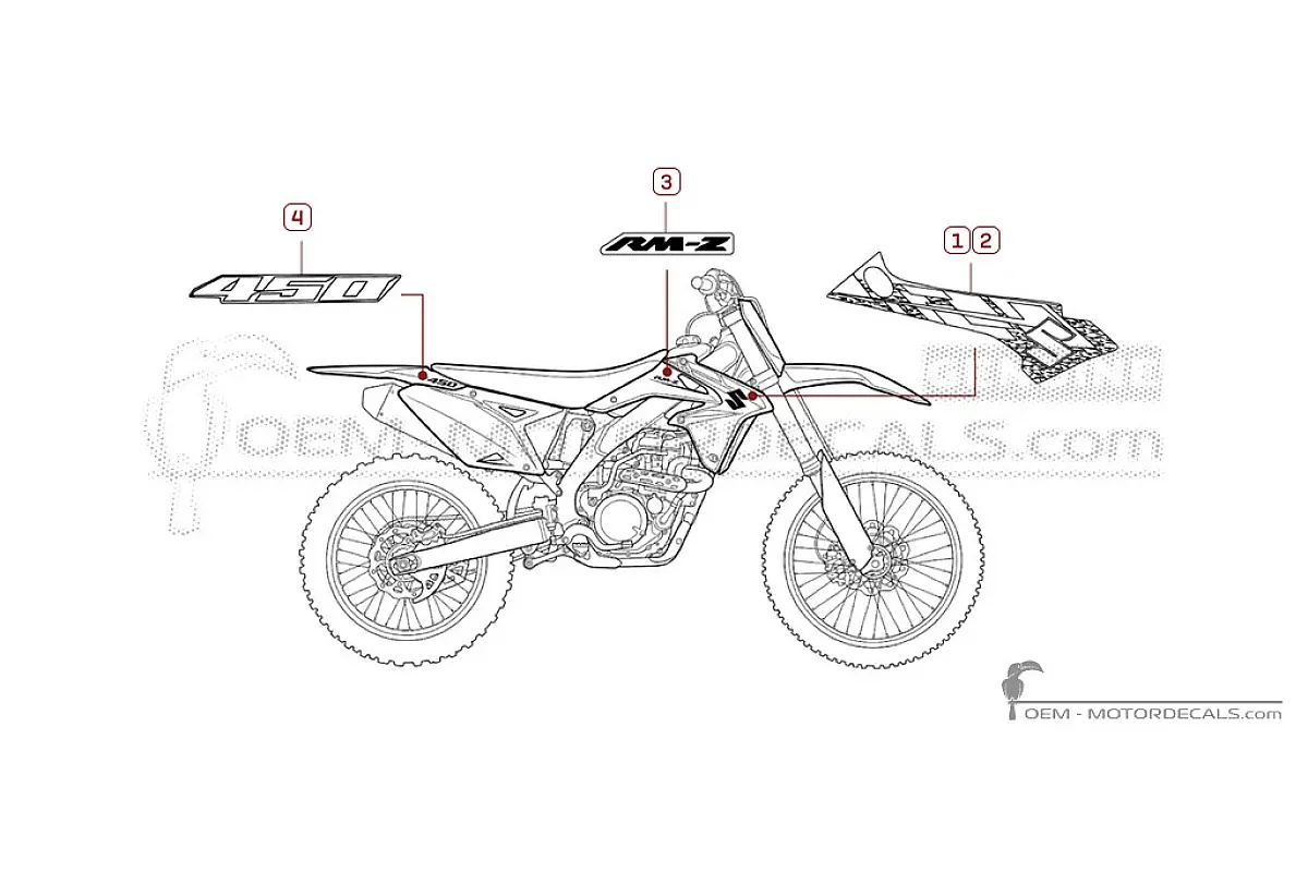 Naklejki do Suzuki RM-Z450 2014 • Suzuki Naklejki OEM