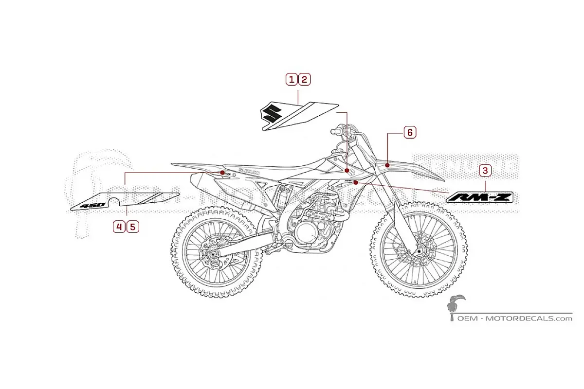 Decals for Suzuki RM-Z450 2020 • Suzuki OEM Decals