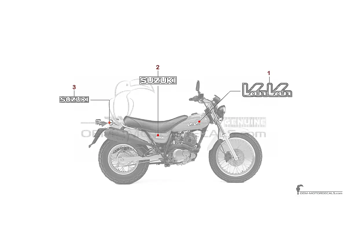 Decals for Suzuki RV125 VANVAN 2004 - Orange • Suzuki OEM Decals
