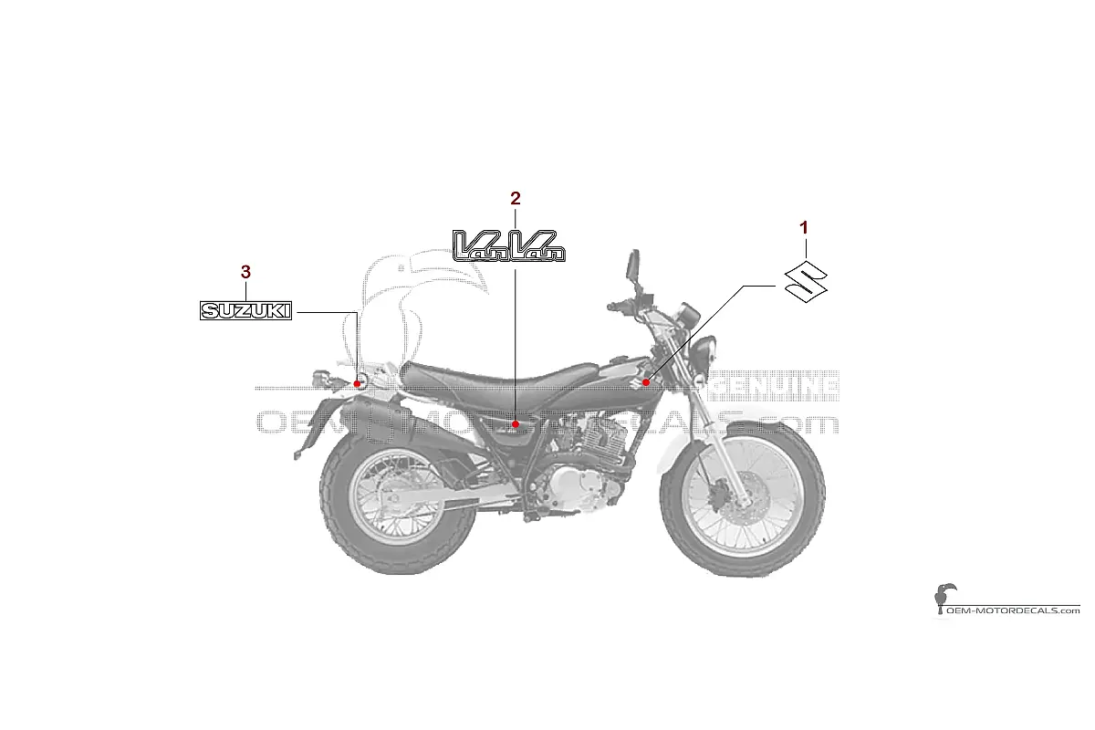 Autocollants pour Suzuki RV125 VANVAN 2006 - Gris • Suzuki Autocollants OEM