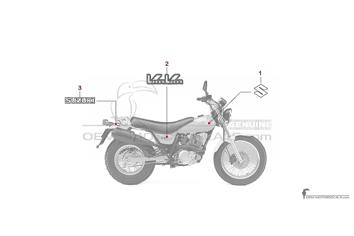 Naklejki do Suzuki RV125 VANVAN 2006 - Żółty • Suzuki Naklejki OEM