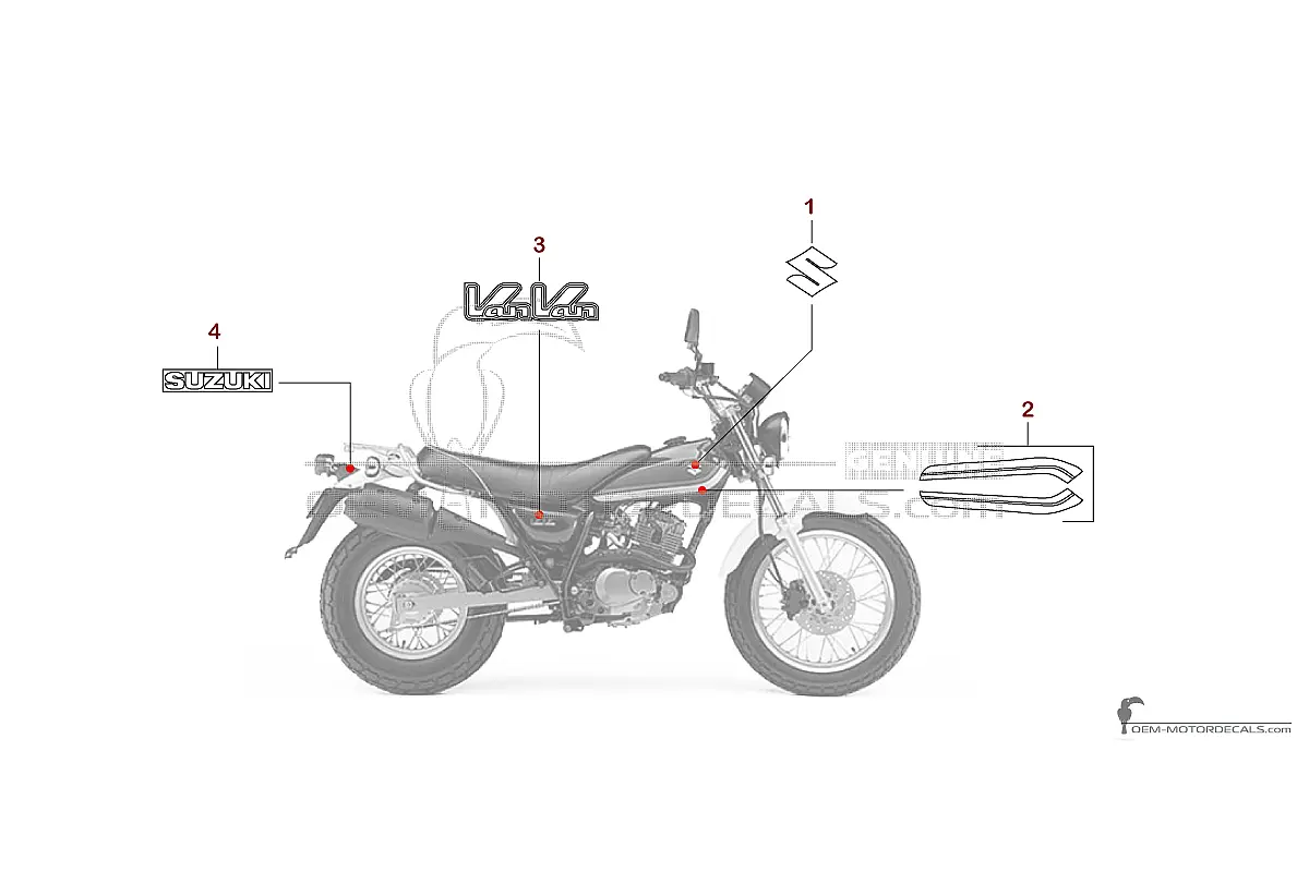 Naklejki do Suzuki RV125 VANVAN 2007 - Niebieski • Suzuki Naklejki OEM