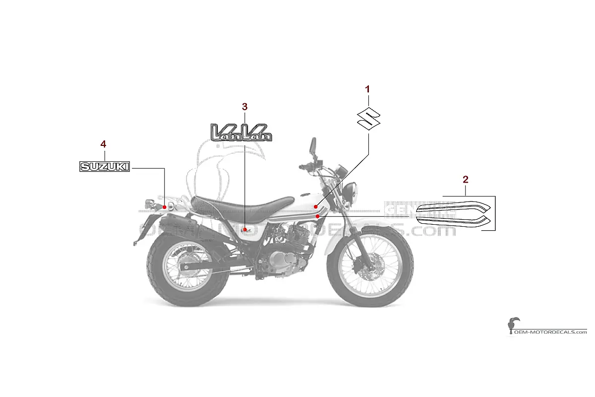 Stickers voor Suzuki RV125 VANVAN 2010 - Wit • Suzuki OEM Stickers