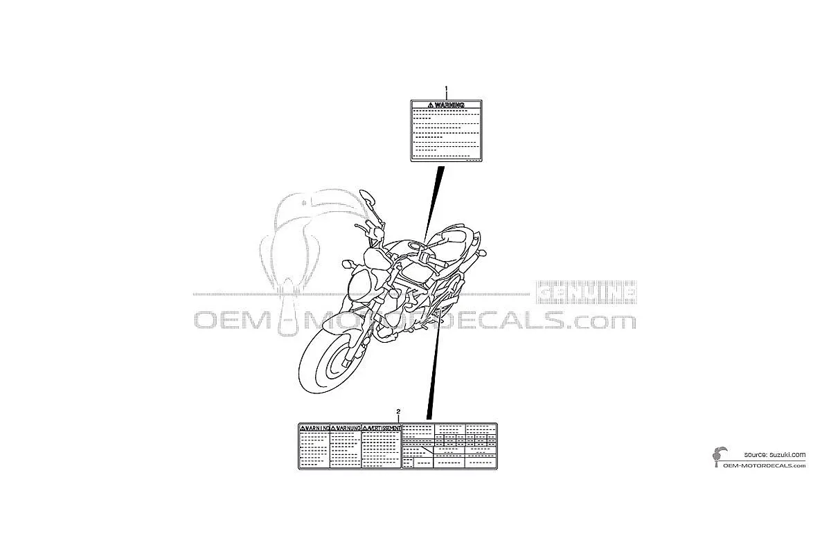 Adesivi per Suzuki SFV650 GLADIUS - Etichette di avvertenza • Suzuki Adesivi OEM
