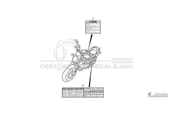 Suzuki SFV650 GLADIUS - Etiquetas de precaución