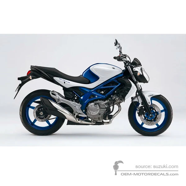 Naklejki do Suzuki SFV650 GLADIUS 2012 - Niebiesko Biały • Suzuki Naklejki OEM