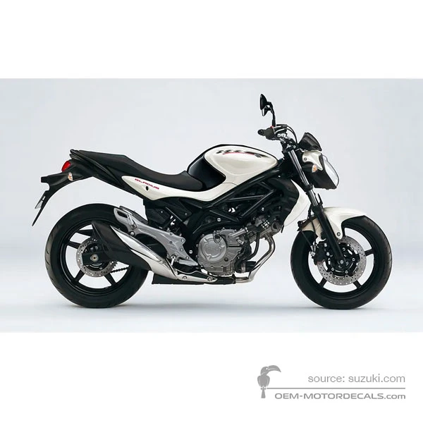 Pegatinas para Suzuki SFV650 GLADIUS 2012 - Negro Blanco • Suzuki Pegatinas OEM