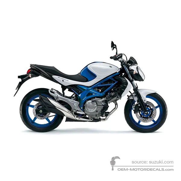 Naklejki do Suzuki SFV650 GLADIUS 2015 - Niebiesko Biały • Suzuki Naklejki OEM