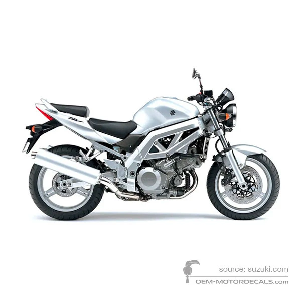 Naklejki do Suzuki SV1000 2004 - Srebrny • Suzuki Naklejki OEM