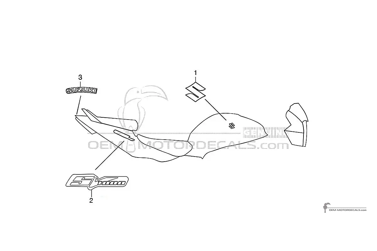 Stickers voor Suzuki SV1000 2006 - Blauw • Suzuki OEM Stickers