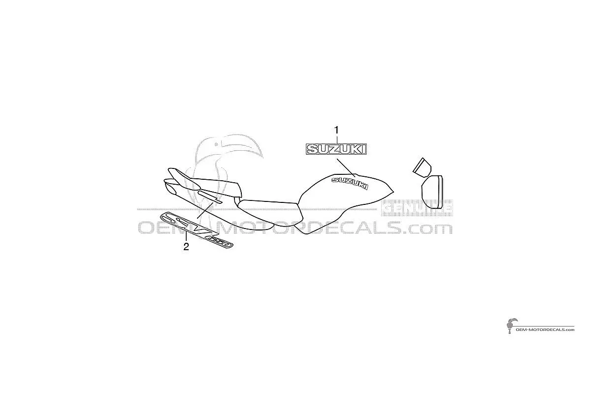 Decals for Suzuki SV650 2000 - Yellow • Suzuki OEM Decals