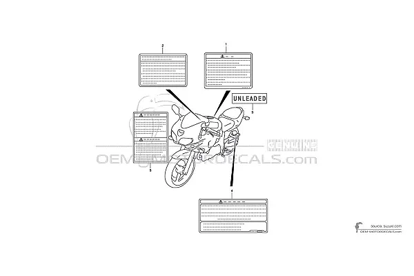 Suzuki SV650S - Étiquettes de mise en garde