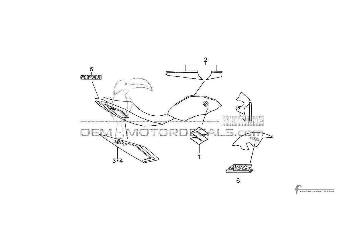 Naklejki do Suzuki SV650 2017 - Biały • Suzuki Naklejki OEM