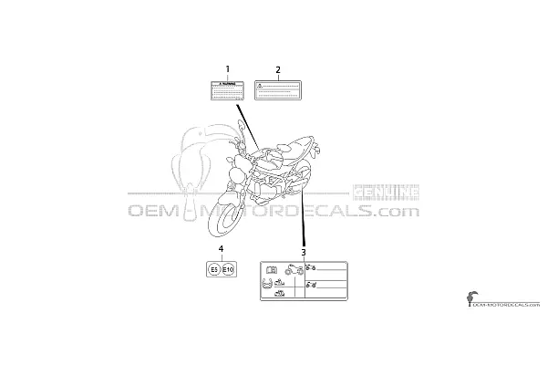 Suzuki SV650 - Étiquettes de mise en garde