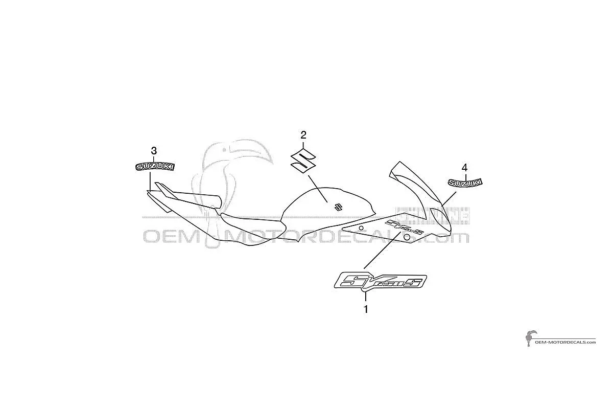 Stickers voor Suzuki Sv650S 2005 - Zwart • Suzuki OEM Stickers