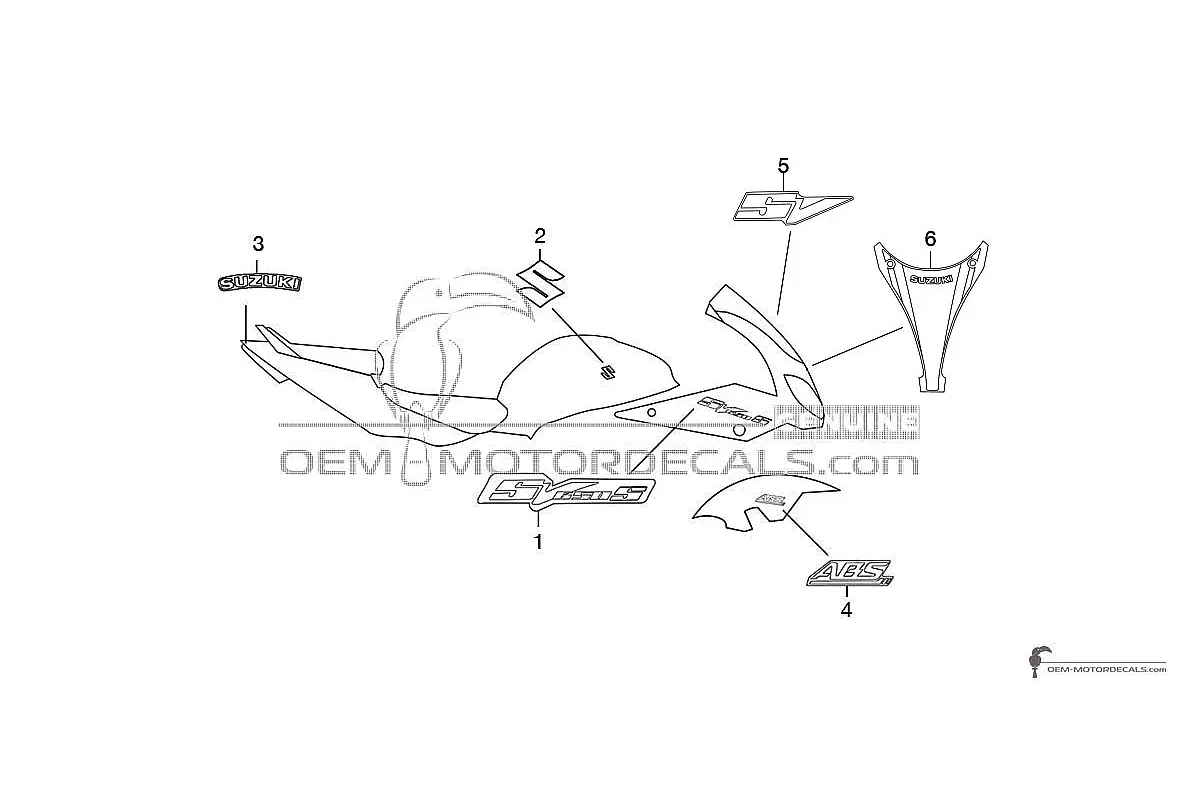 Decals for Suzuki SV650S 2009 - Blue • Suzuki OEM Decals