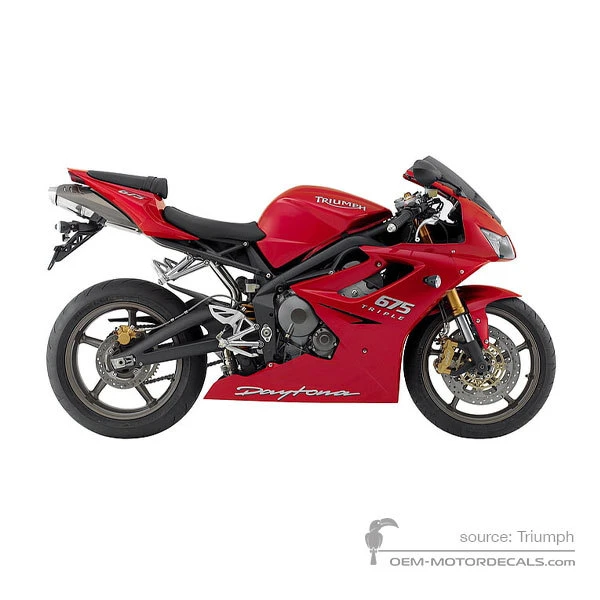 Aufkleber für Triumph DAYTONA 675 2008 - Rot • Triumph OEM-Aufkleber